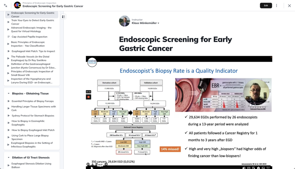 Basics In Endoscopy Course Preview Showing An Endoscopic Inspection Technique