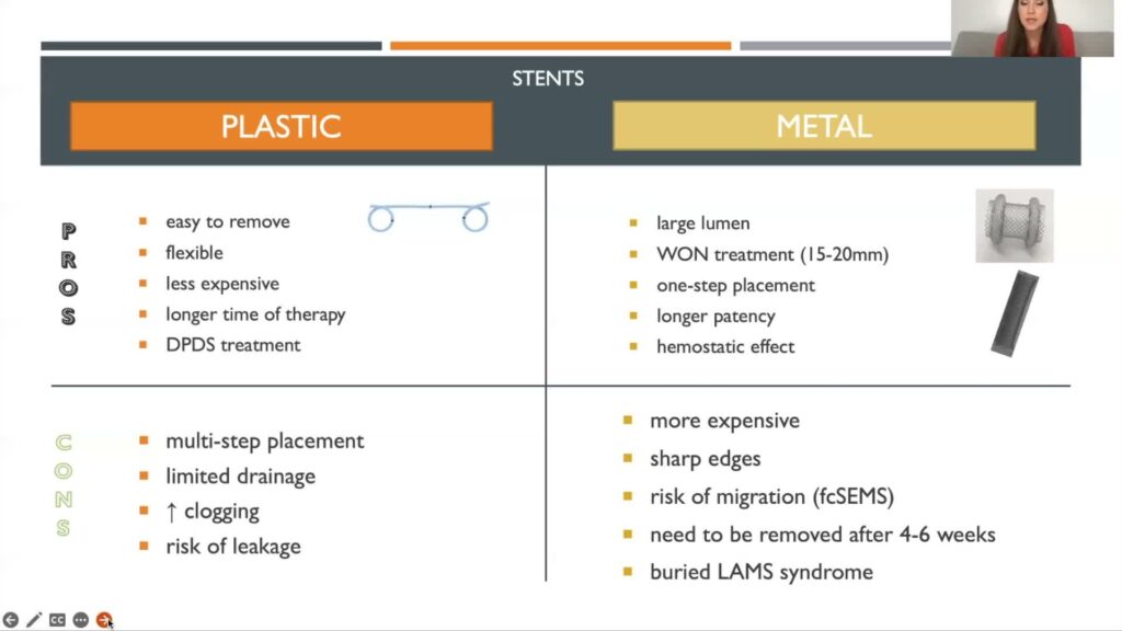 Pancreatic Fluid Collections: Plastic Versus Metal Stents By Dr ≪A≫Katarzyna Monika Pawlak≪/A≫ 5 Pancreatic Fluid Collections: Plastic Versus Metal Stents By Dr Katarzyna Monika Pawlak